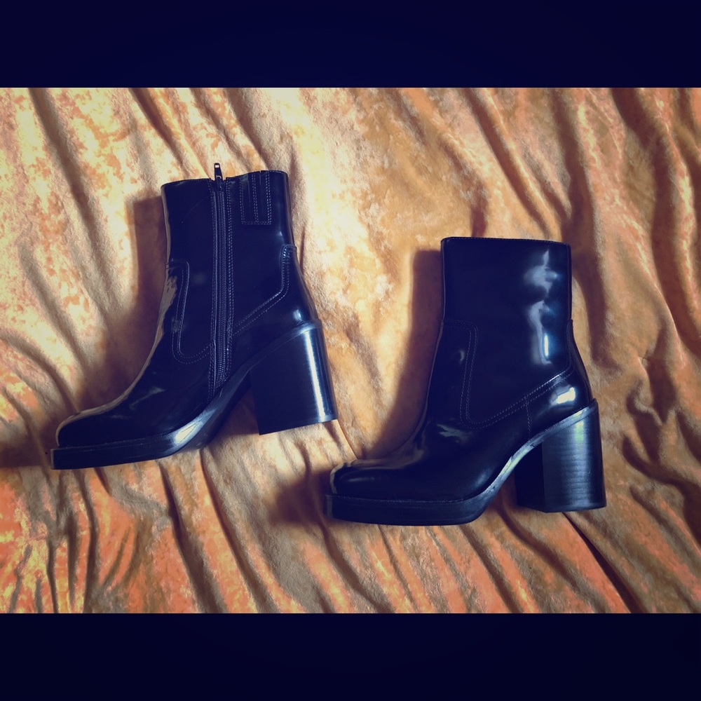 Jeffrey Campbell vinyl leather boots